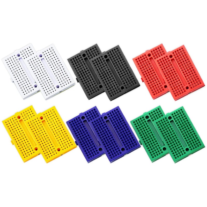 CenryKay 12PCS Mini Breadboard Kit 170 Tie Points Mini Small Solderless Breadboard PCB Board Kit for Arduino Proto Shield(6 Colors 12PCS) - Image 4
